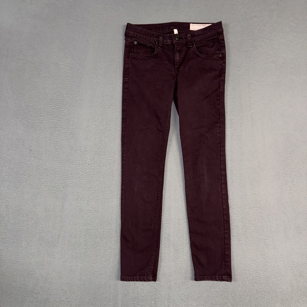 Rag & Bone Jeans Womens 26 Purple Skinny Ankle Stretch Denim Cotton Blend Preppy